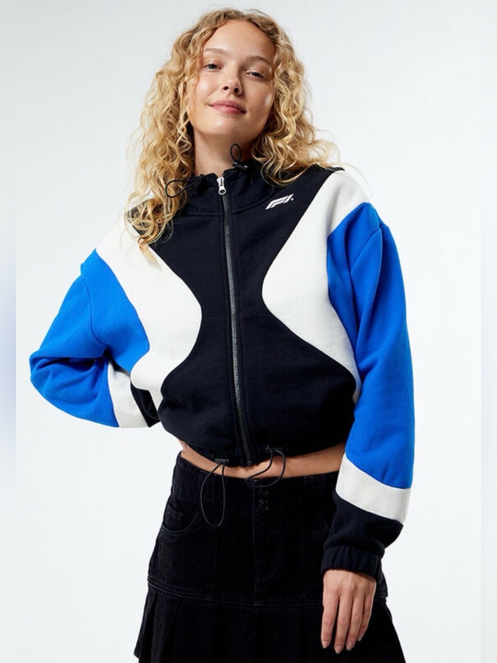 Formula 1 x PacSun Eco Colorblock Cropped Zip Up Sweatshirt Sz XS